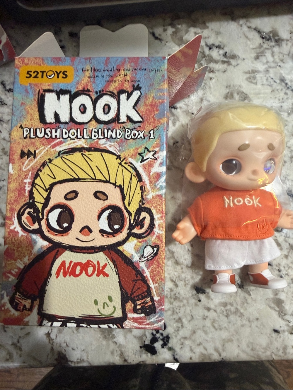 Nook Blonde-Head Doll with Orange Sweatshirt and White Skirt